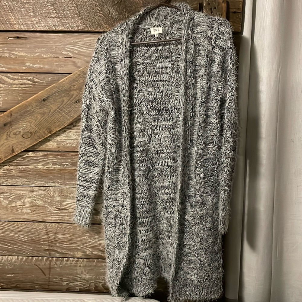 BKE Cardigan, black & white, xs